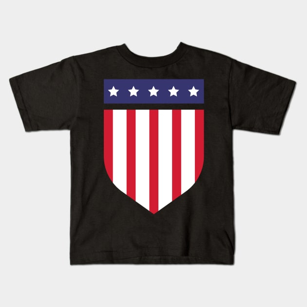 Shield in the colors of the USA | Flag of United States (1) | Gift idea Kids T-Shirt by French Culture Shop